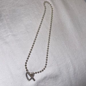 Gucci Silver Heart lock Necklace